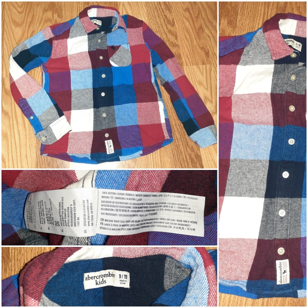 Boys Plaid Button Down Shirt 9/10
